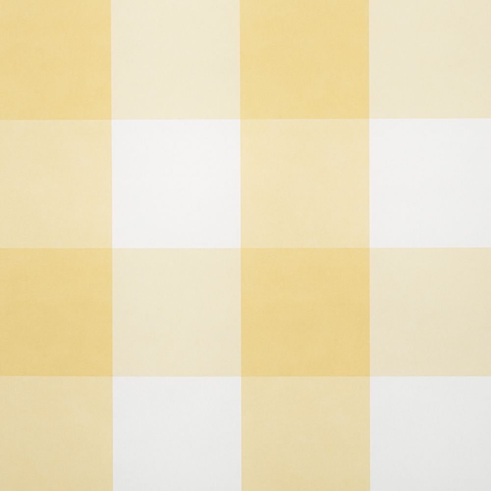 Schumacher 5012353 Willa Check Large Wallcoverings in Yellow