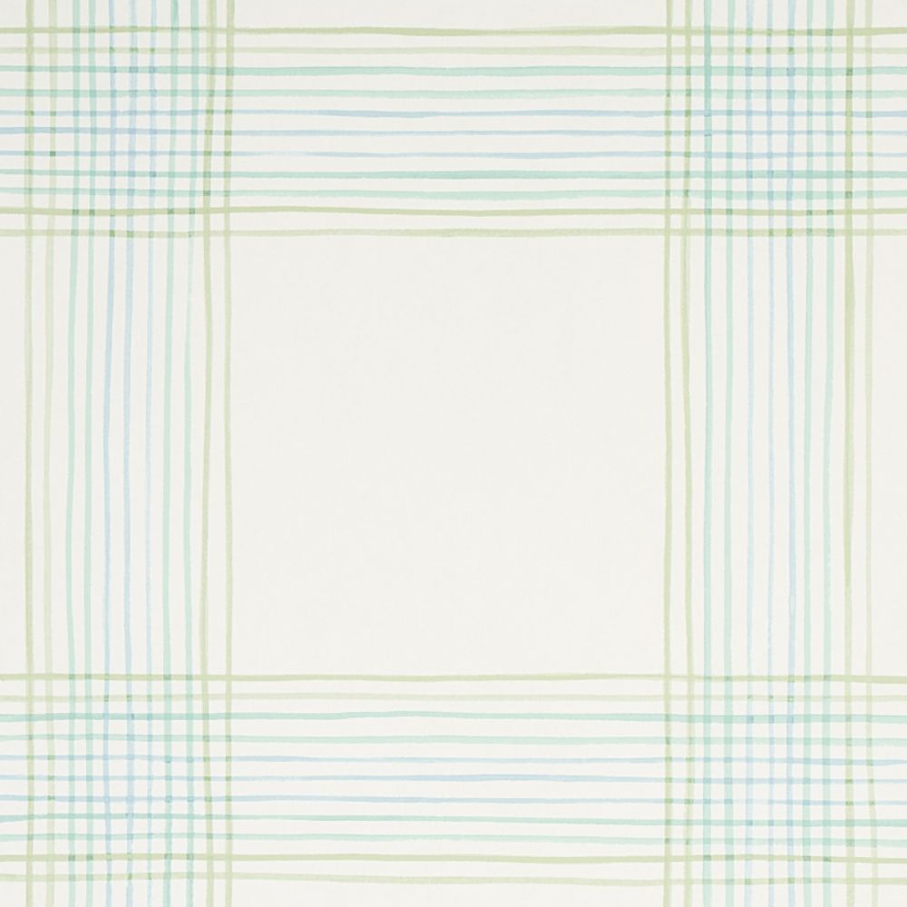 Schumacher 5012370 Minerva Plaid Wallcoverings in Peacock