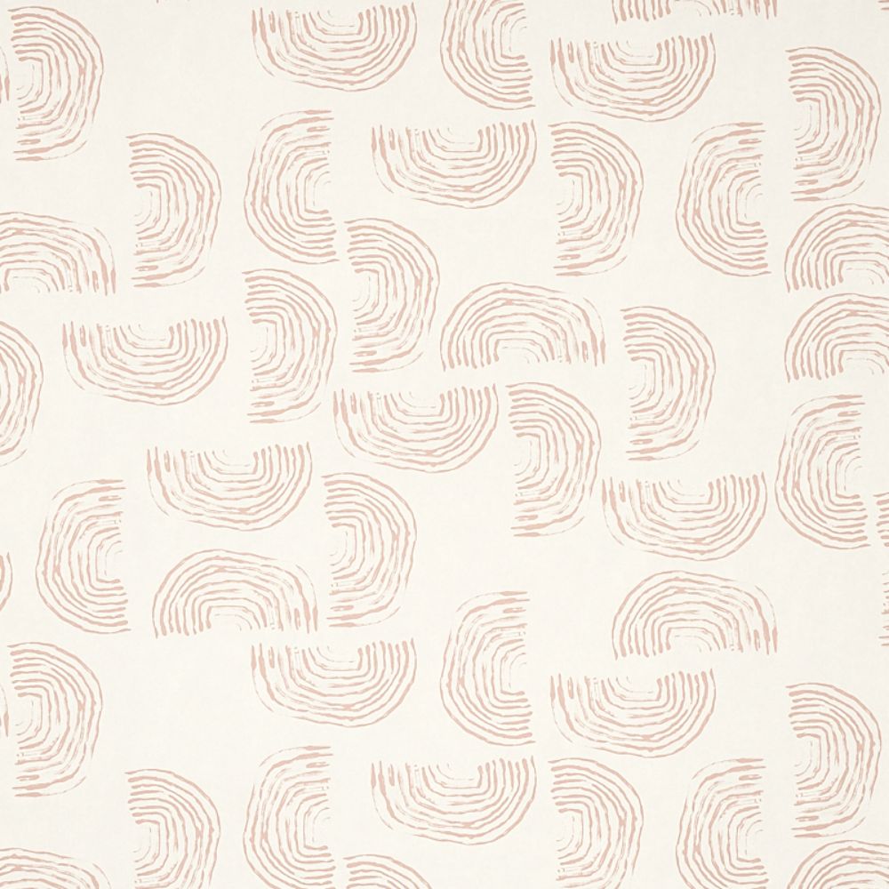 Schumacher 5012402 Quansoo Wallcoverings in Coral On Ivory