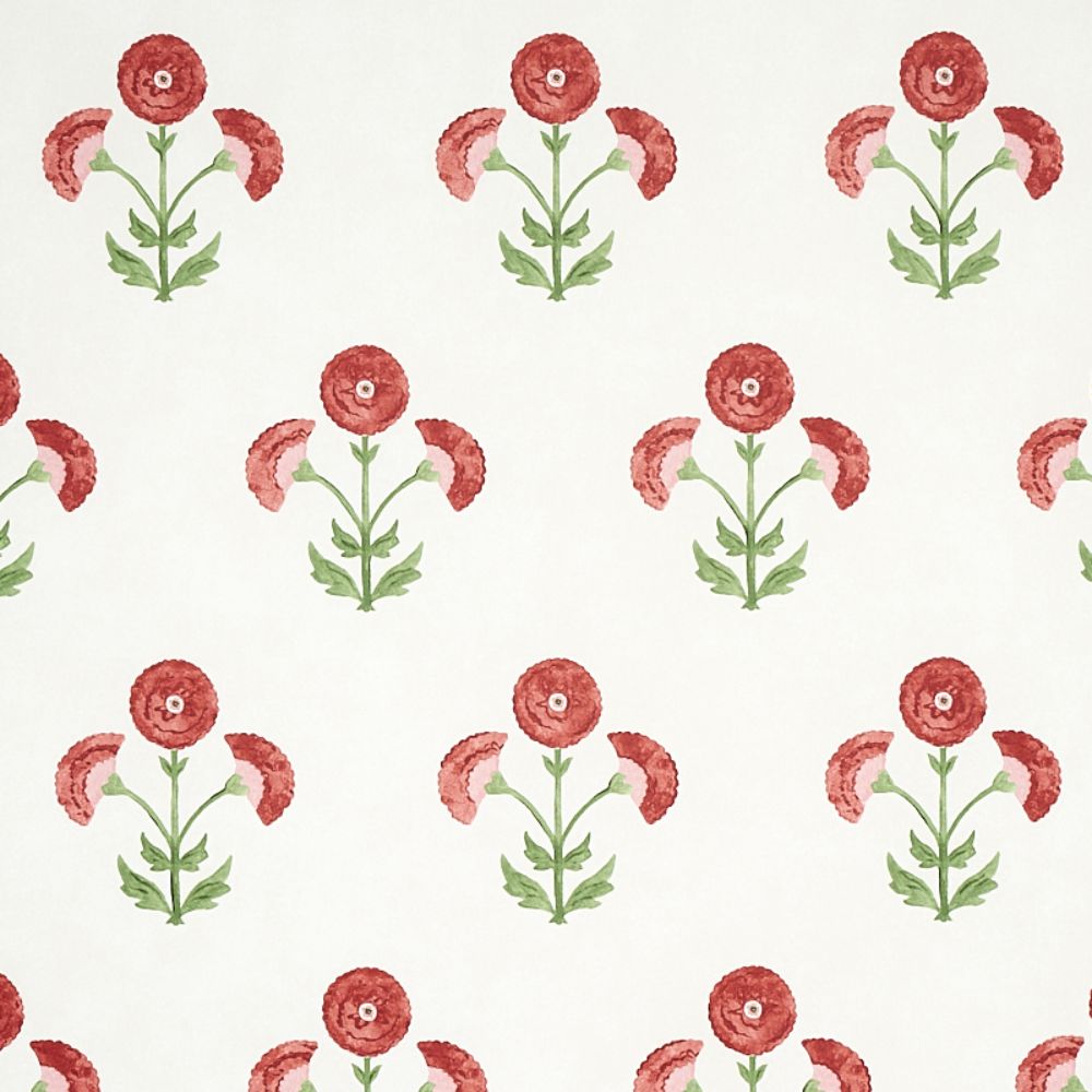Schumacher 5012410 Saranda Flower Wallpaper in Cardinal