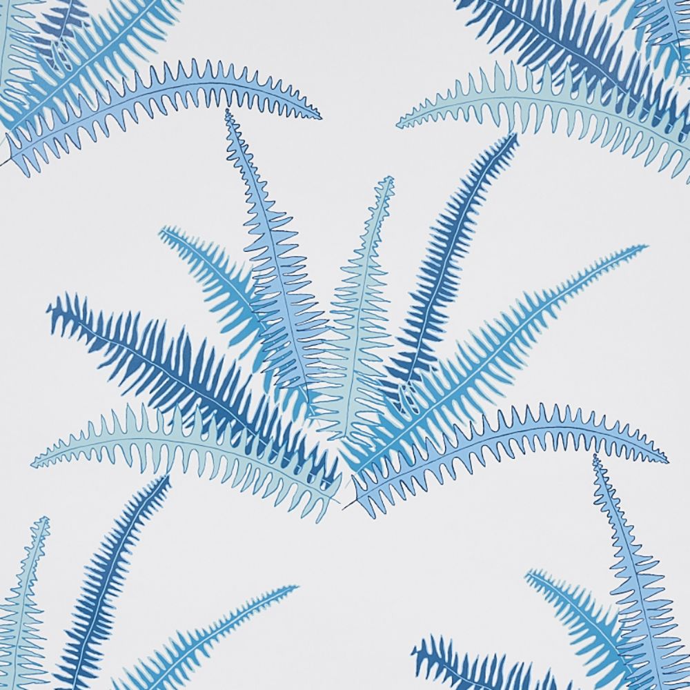 Schumacher 5012620 Canyon Ferns Wallcoverings in Lagoon