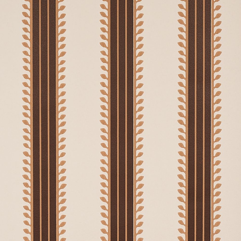 Schumacher 5012850 Etruscan Stripe Wallcoverings in Brown
