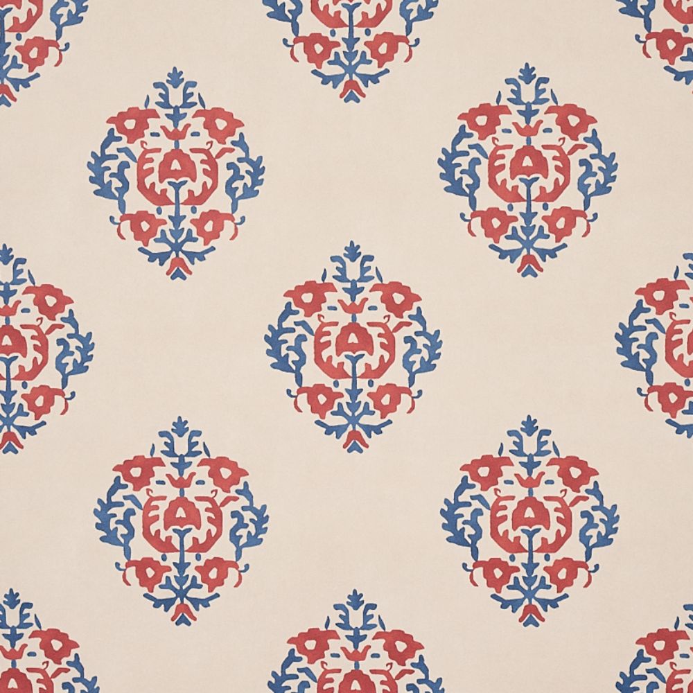 Schumacher 5012882 Constantine Wallcoverings in Red & Blue