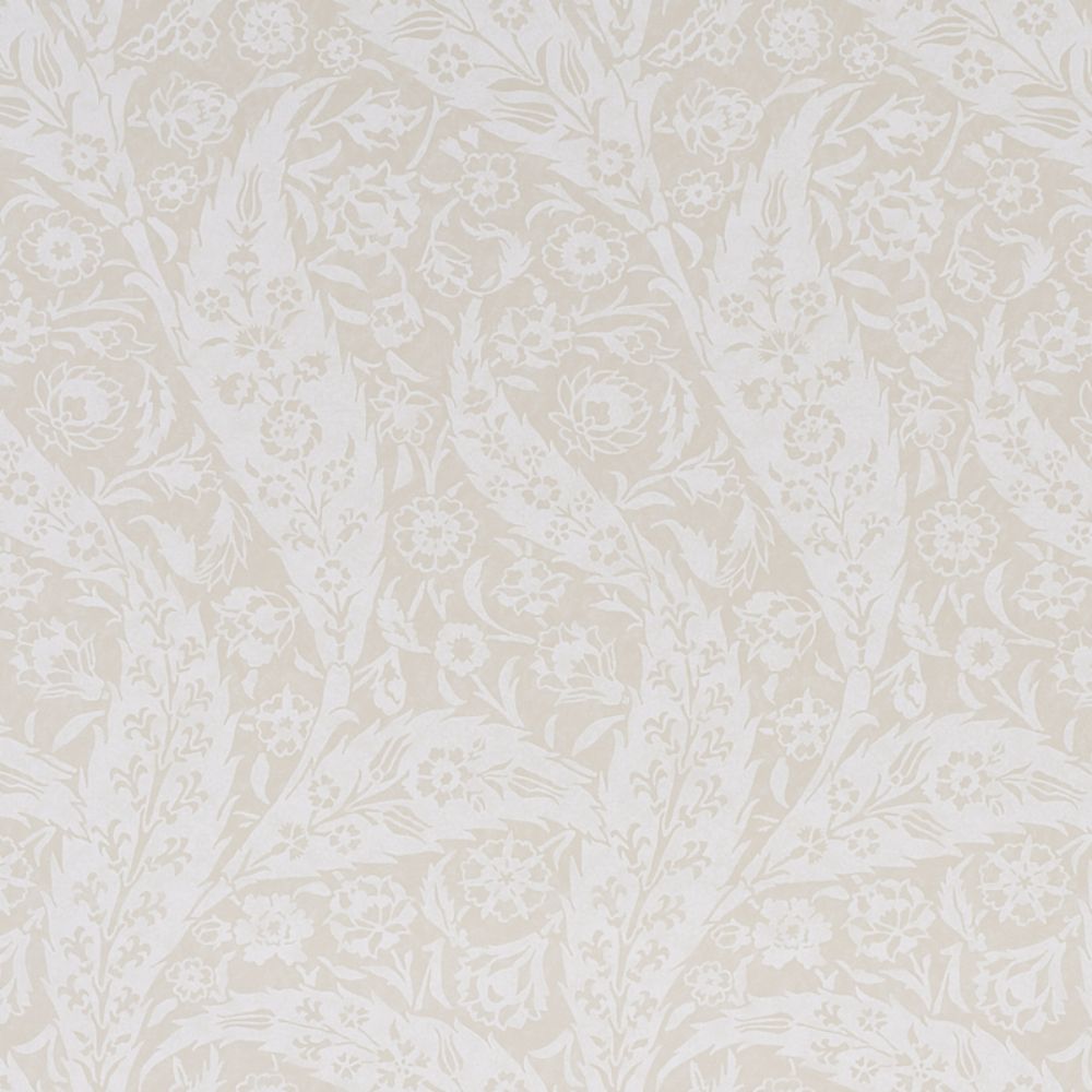 Schumacher 5012901 Saz Paisley Wallcoverings in Ivory