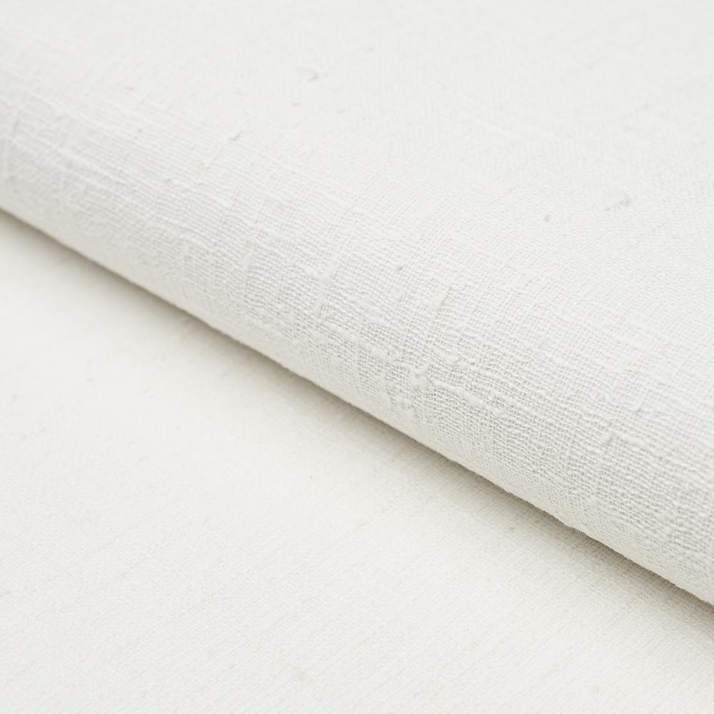 Schumacher 5012960 Linen Bark Wallpaper in White