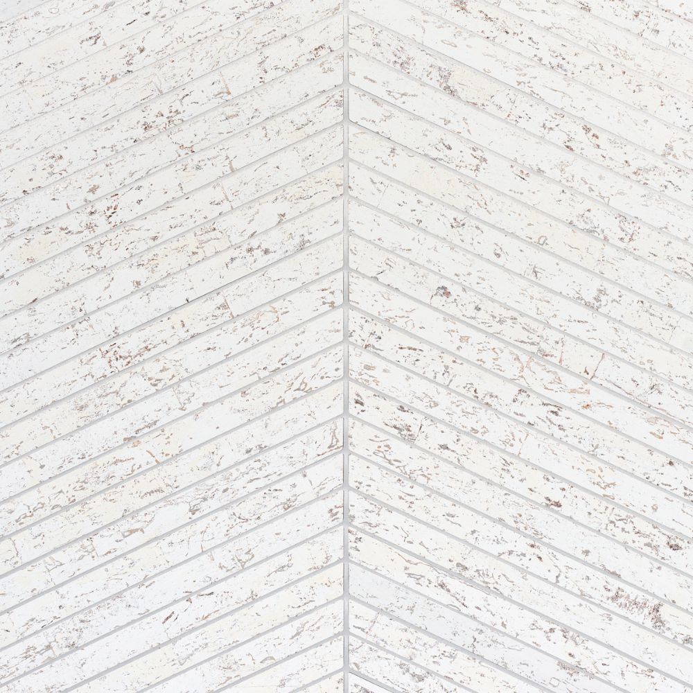 Schumacher 5013010 Cork Herringbone Wallcoverings in White