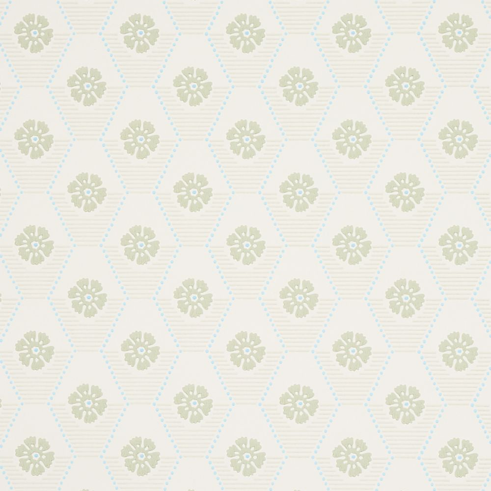 Schumacher 5013160 Hive Bloom in Wallcoverings in Sage