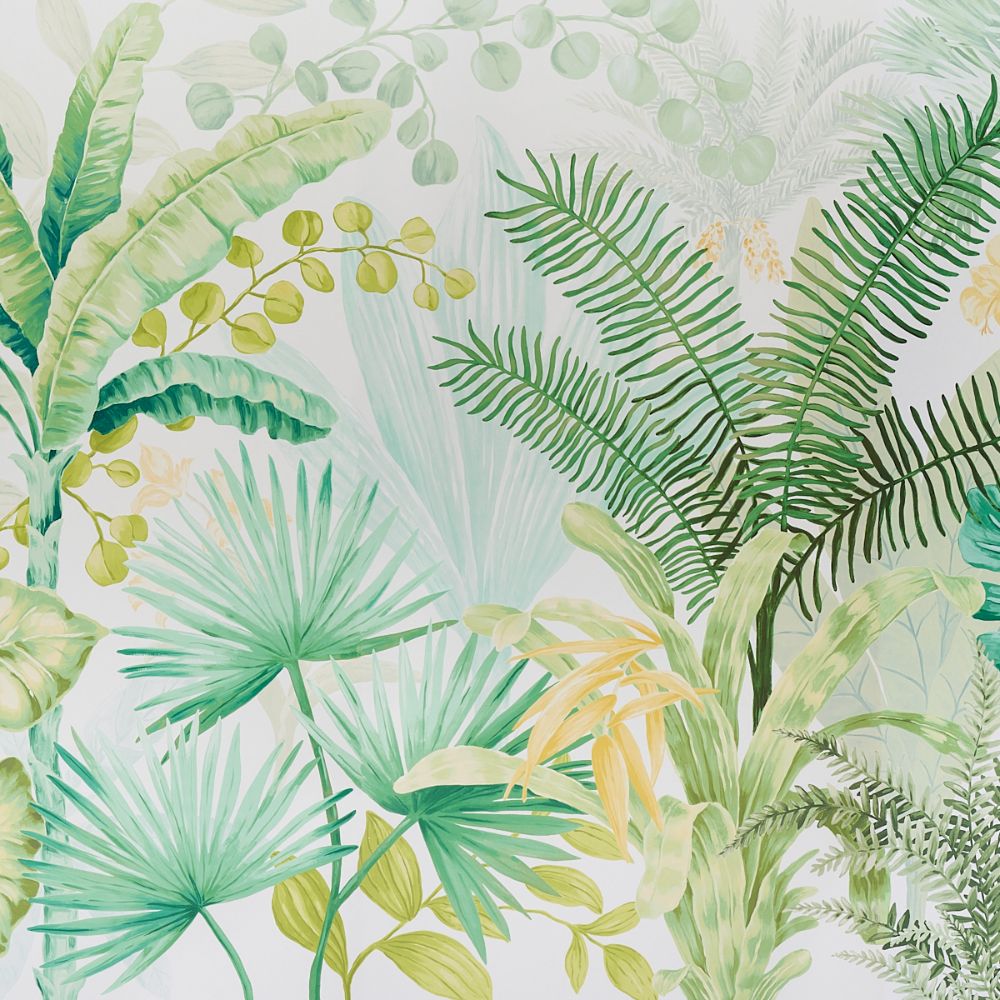 Schumacher 5013270 Big Tropical Panel Set in Wallcoverings in Green