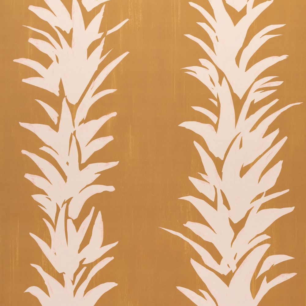 Schumacher 5013662 White Lotus Wallcoverings in Deep Yellow