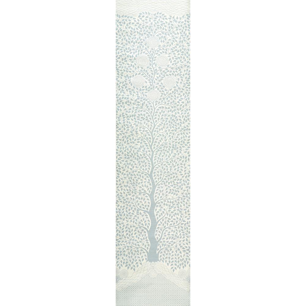 Schumacher 5013720 Kayon Sisal Panel Wallpaper in Soft Blue