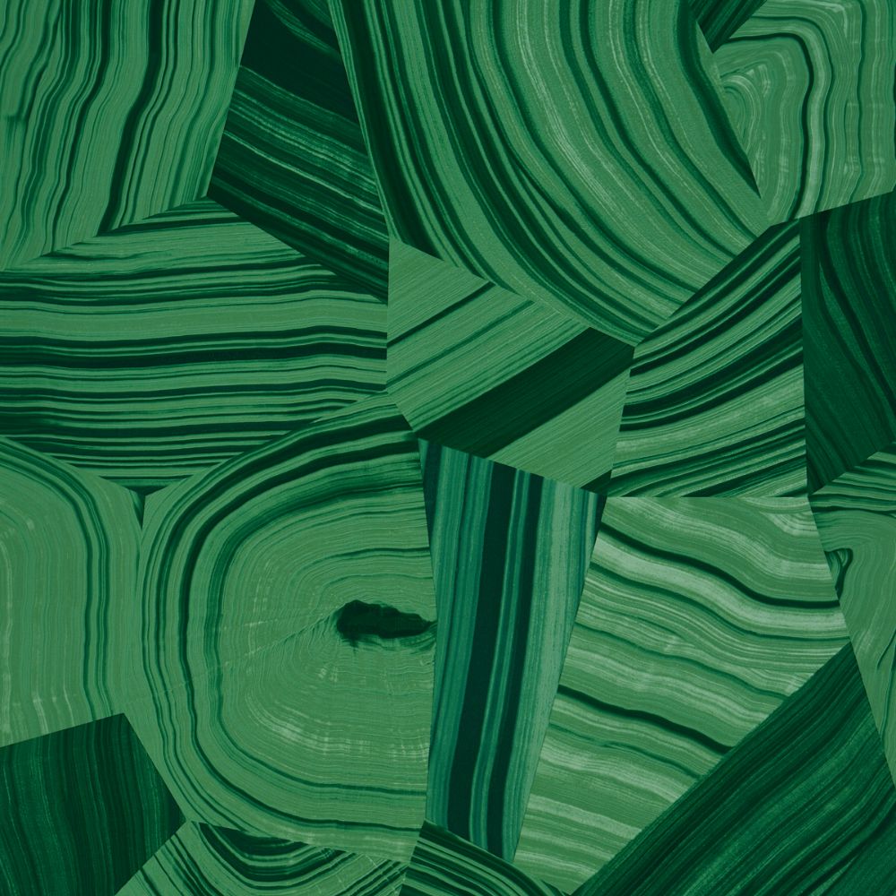 Schumacher 5013891 Agate Slice Wallcoverings in Malachite Green