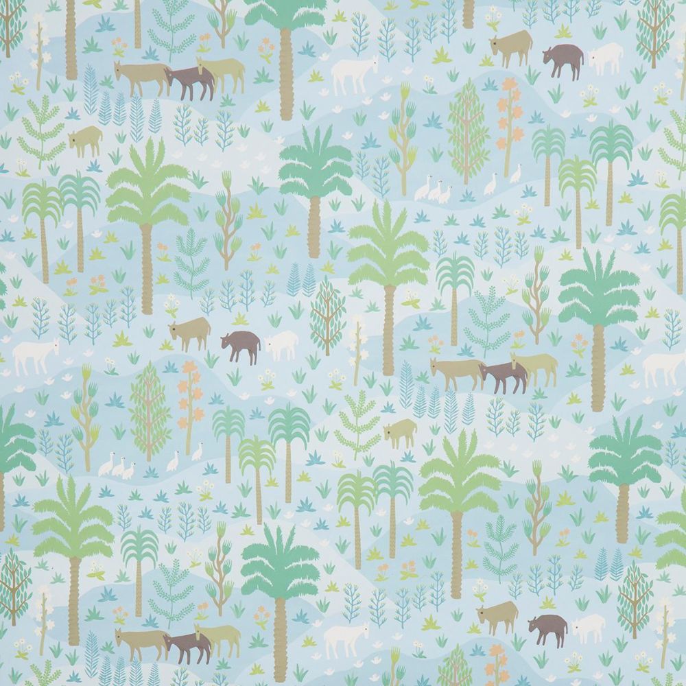 Schumacher 5013981 Uncommon Threads Las Colinas Wallcoverings in Blue