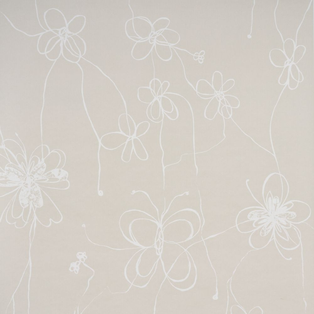 Schumacher 5014092 Come Back As A Flower Wallcoverings in Light Neutral