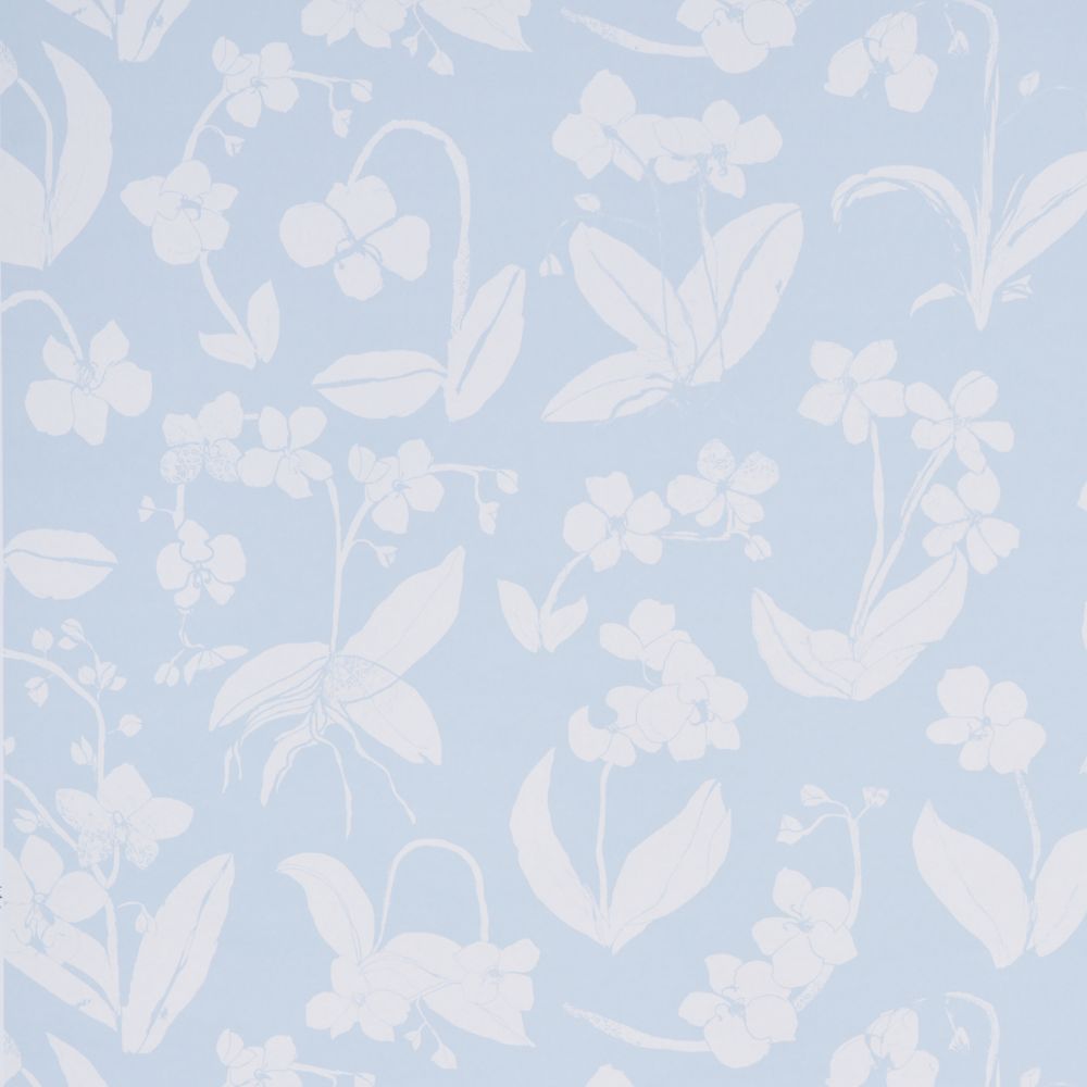 Schumacher 5014101 Orchids Have Dreams Wallcoverings in Sky