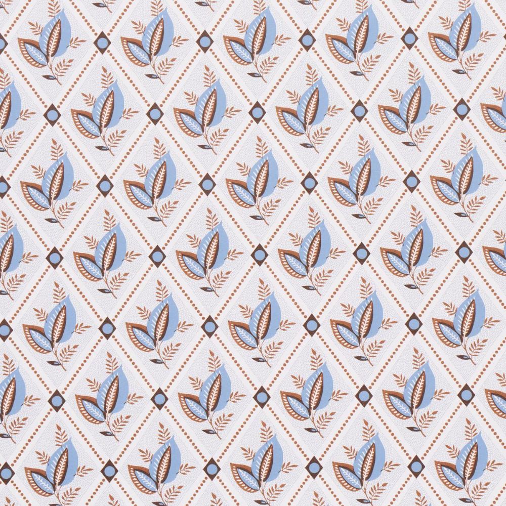 Schumacher 5014232 New Traditional Provençal Basile Trellis Wallcoverings in Delft & Sepia