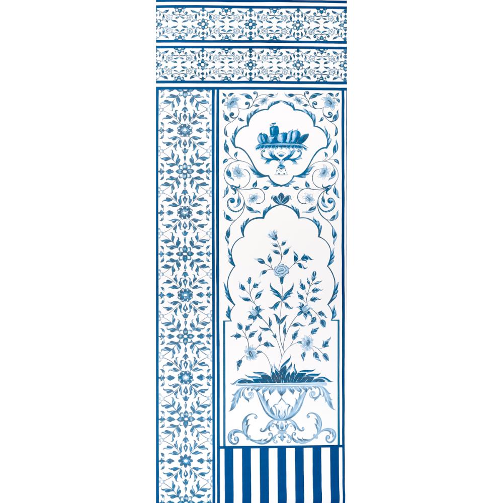 Schumacher 5014420 Mughal Garden Panel B Wallpaper in Blue