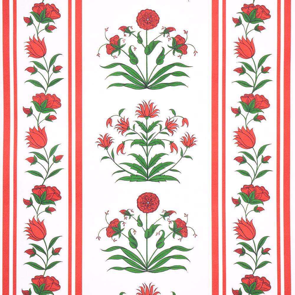 Schumacher 5014450 Poppy Stripes Wallpaper in Red