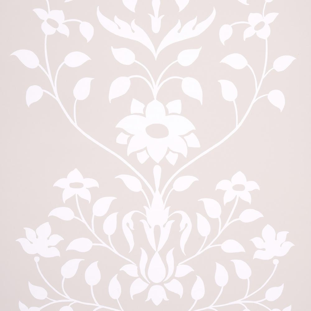 Schumacher 5014462 Jaipur Mughal Flower Wallpaper in Neutral
