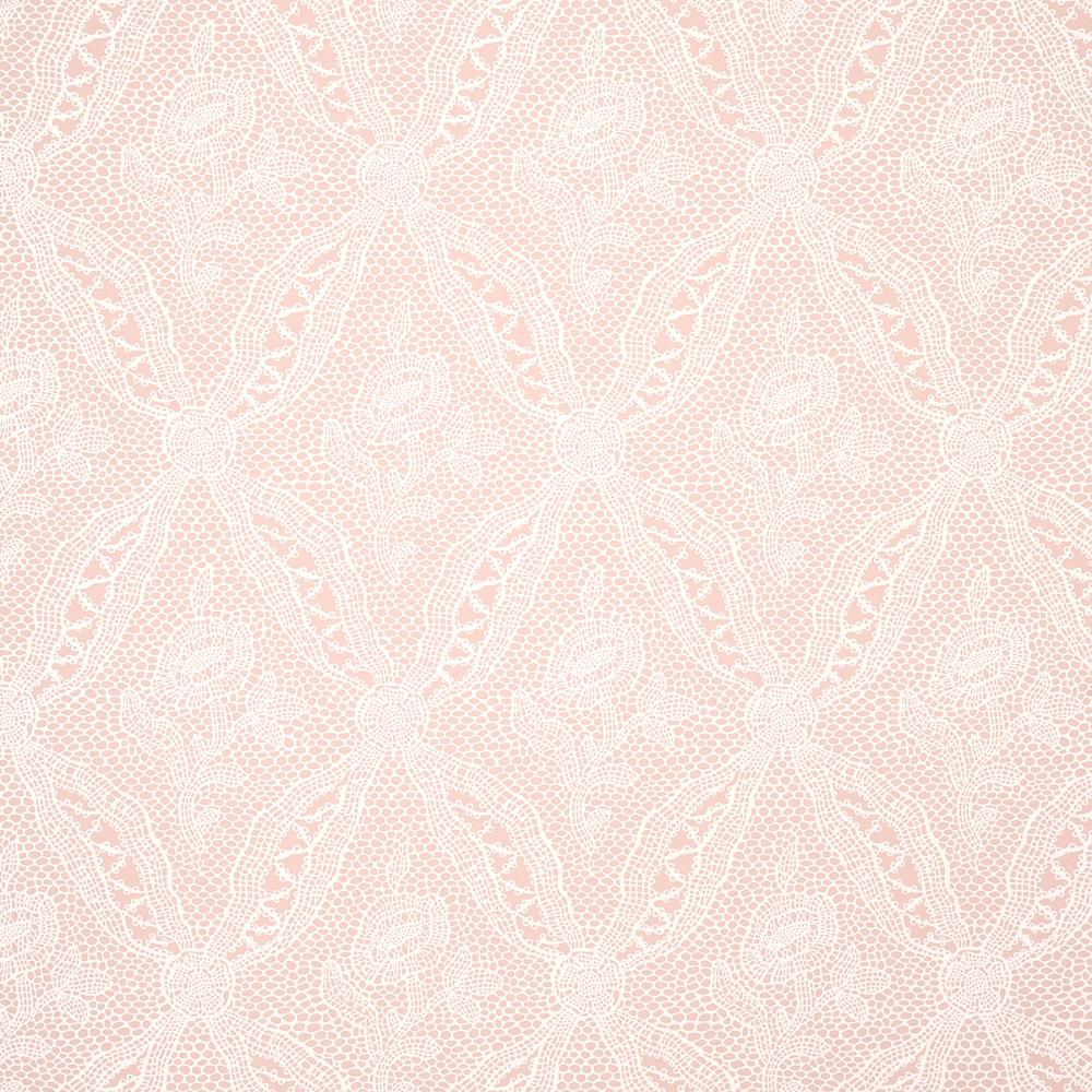 Schumacher 5014720 Cosette Lace Wallpaper in Blush