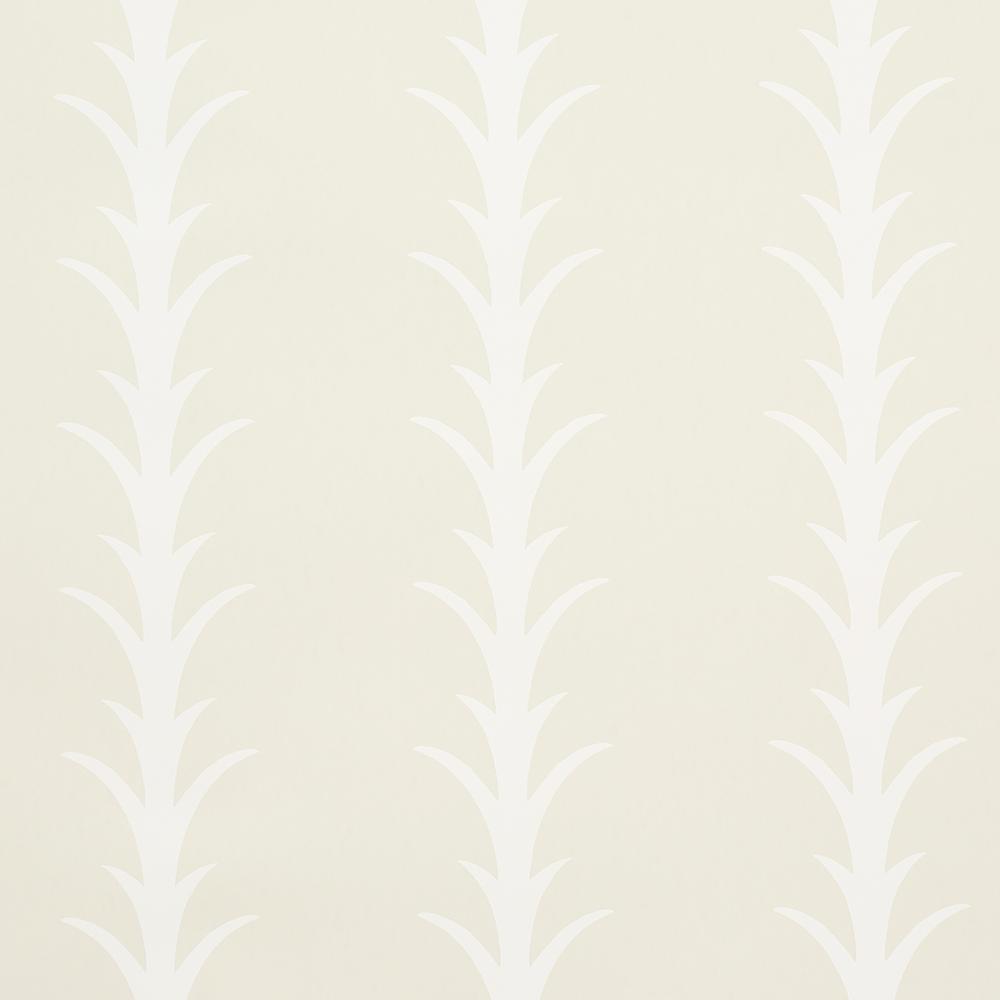 Schumacher 5014771 Acanthus Stripe Wallpaper in Ivory On Neutral