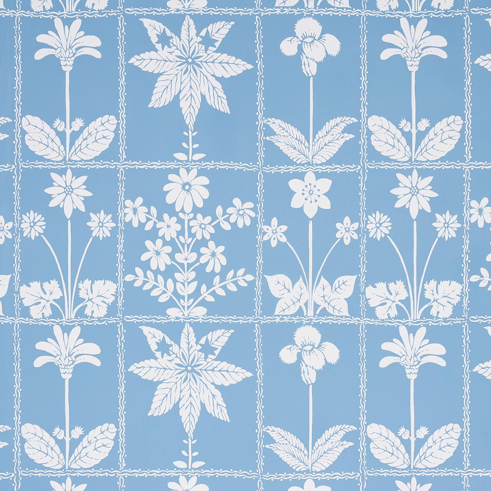 Schumacher 5014820 Georgia Wildflowers Wallpaper in Blue