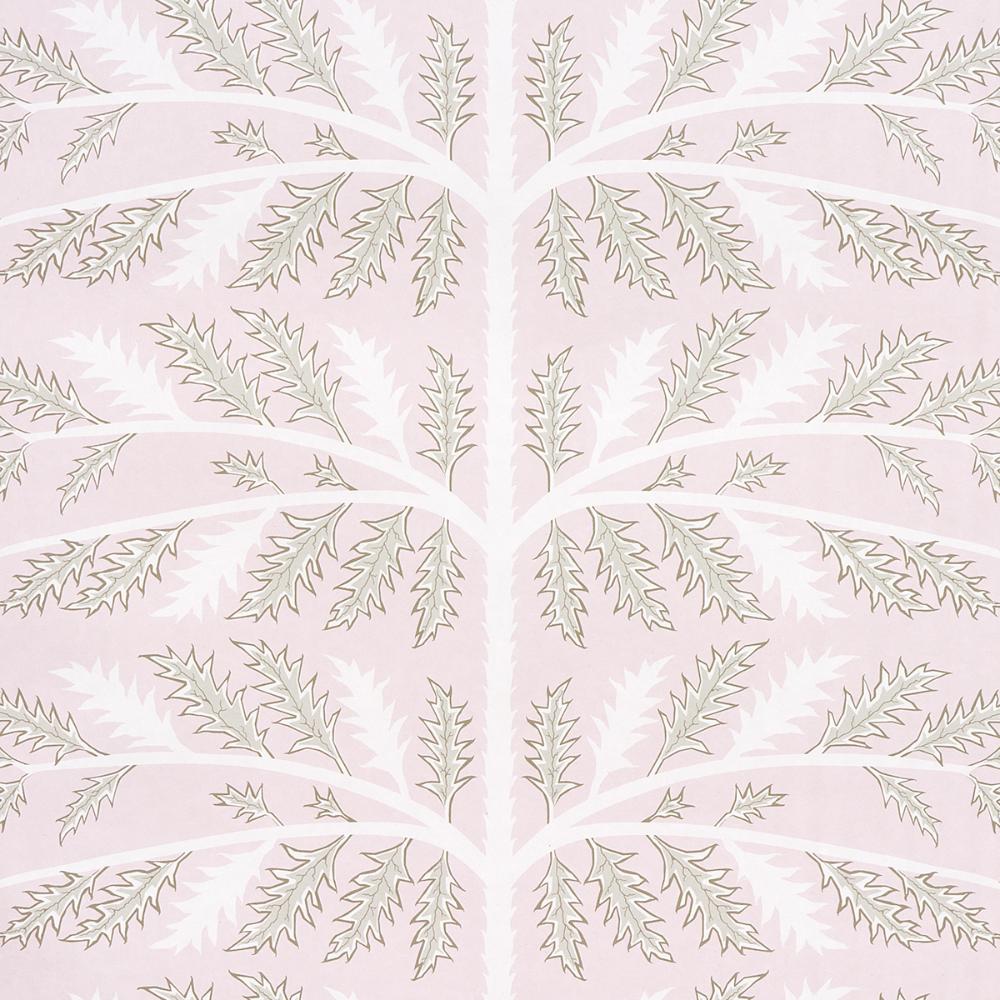 Schumacher 5014952 Thistle Wallpaper in Rose