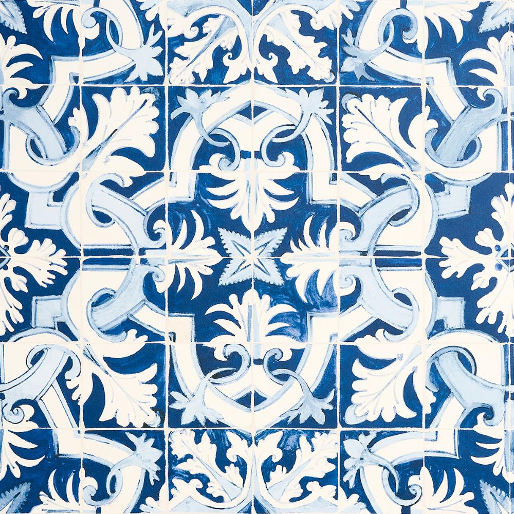 Schumacher 5015120 Azulejos Wallpaper in Azure