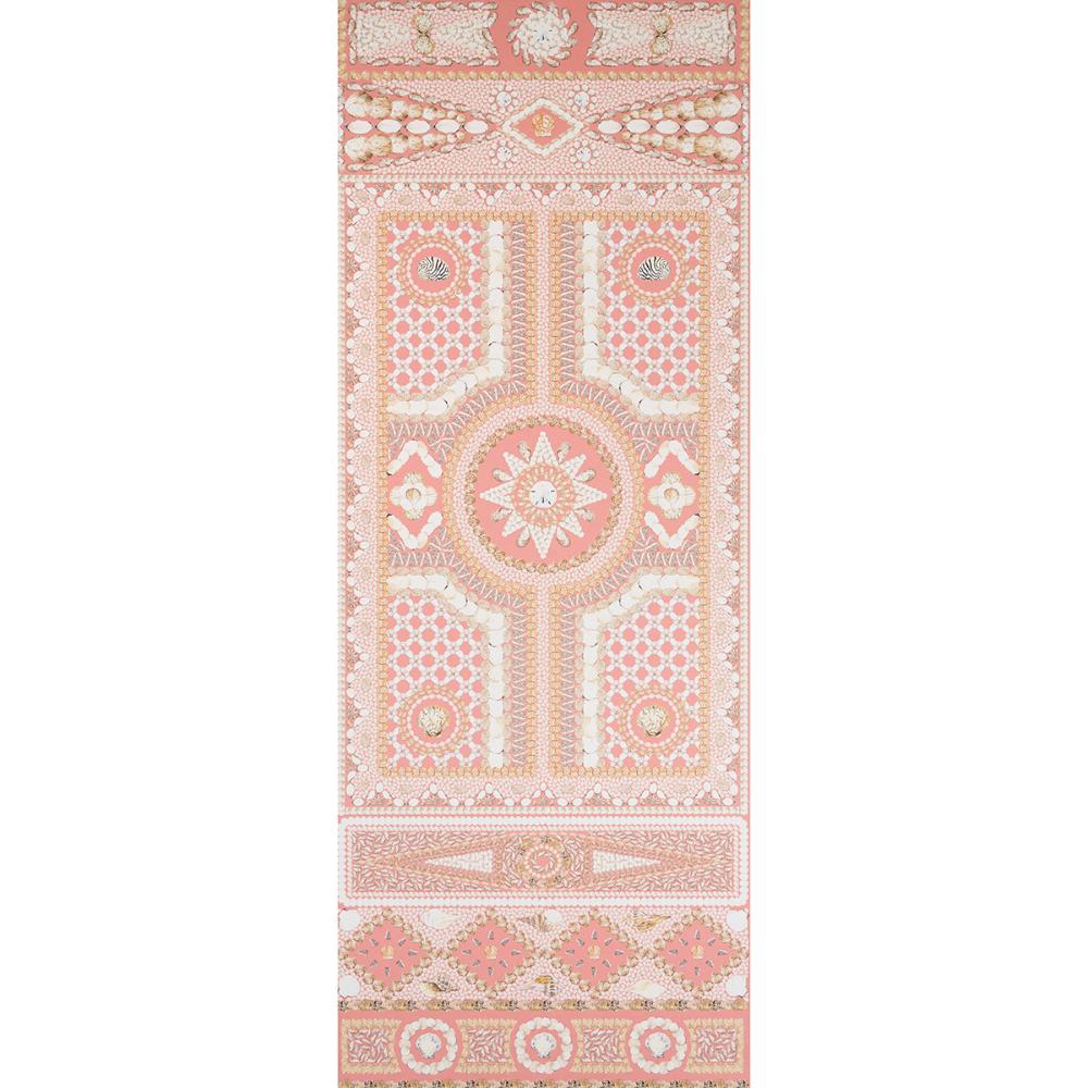 Schumacher 5015166 Shell Grotto Panel A Wallpaper in Coral