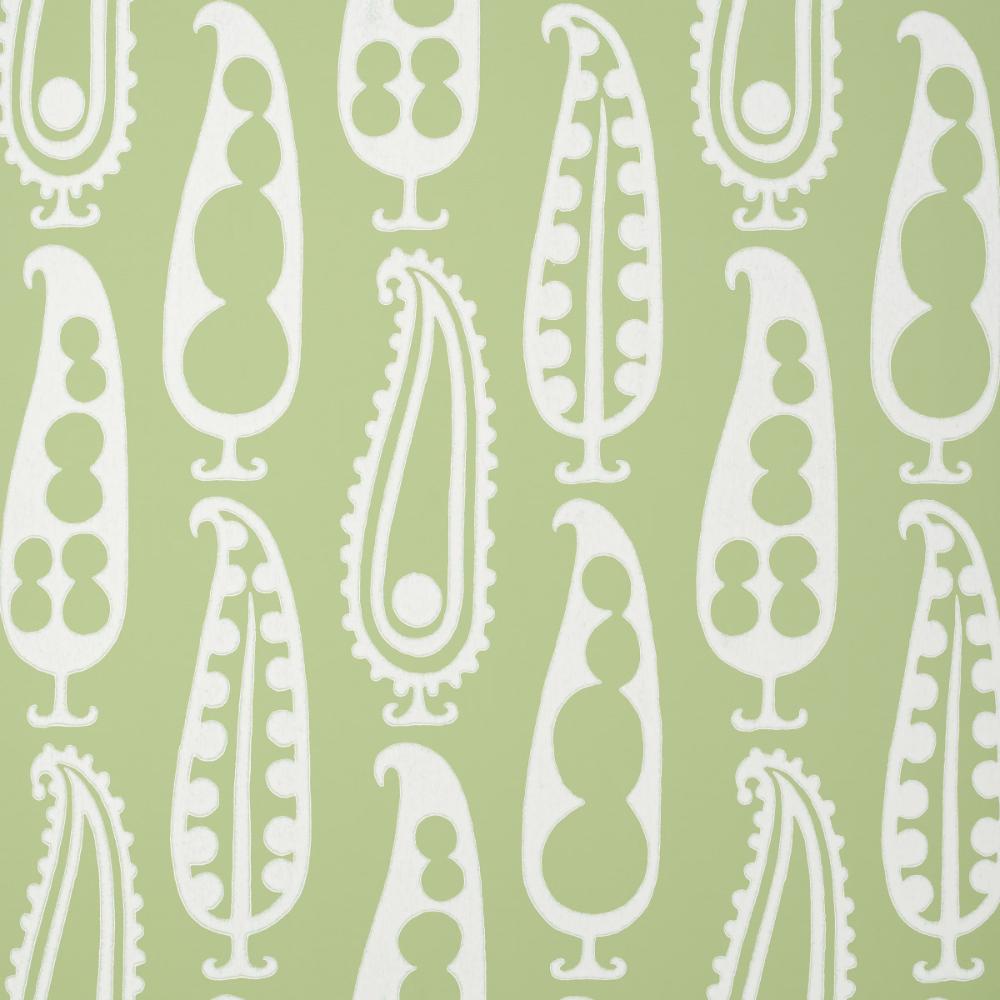 Schumacher 5015381 Paisley Peas Wallpaper in Green