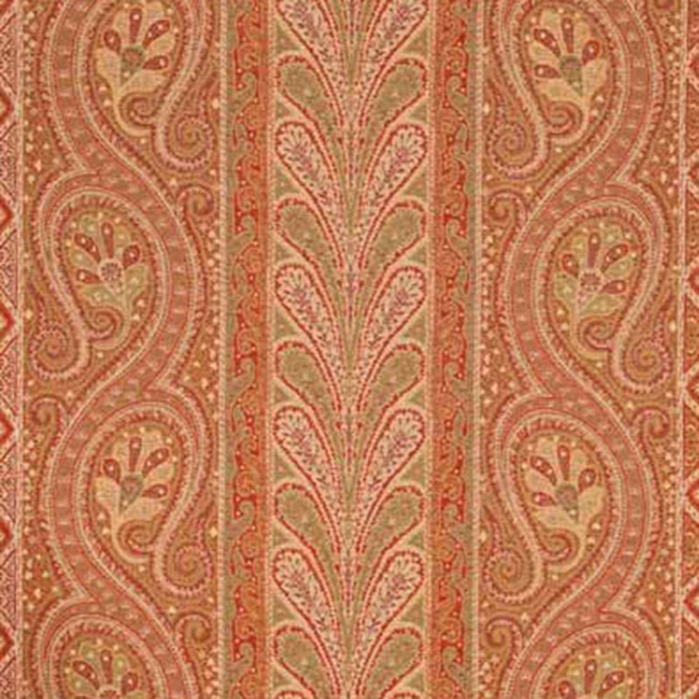 Schumacher 50771 Chatelaine Paisley Fabric in Red/moss