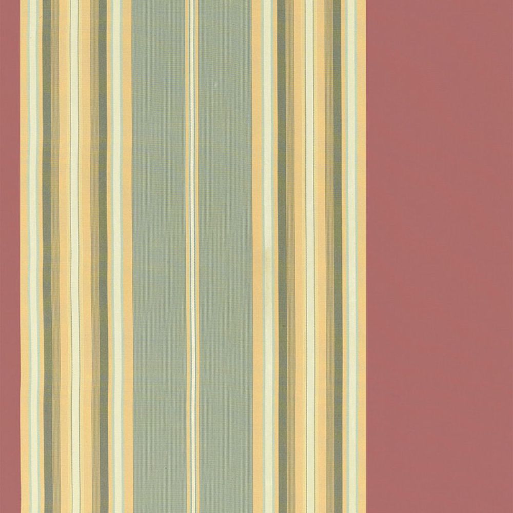 Schumacher 54131 Vivien Silk Stripe Fabric in Rouge
