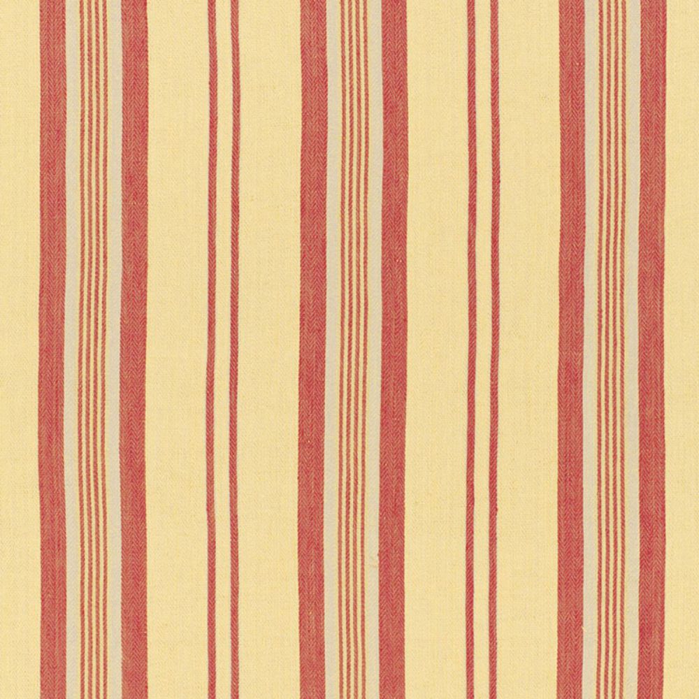 Schumacher 54153 Sagaponic Linen Stripe Fabric in Berry