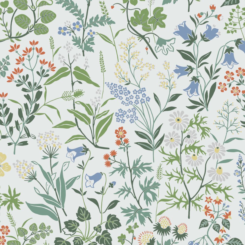 Schumacher 5475 Flora Wallcoverings in Ivory