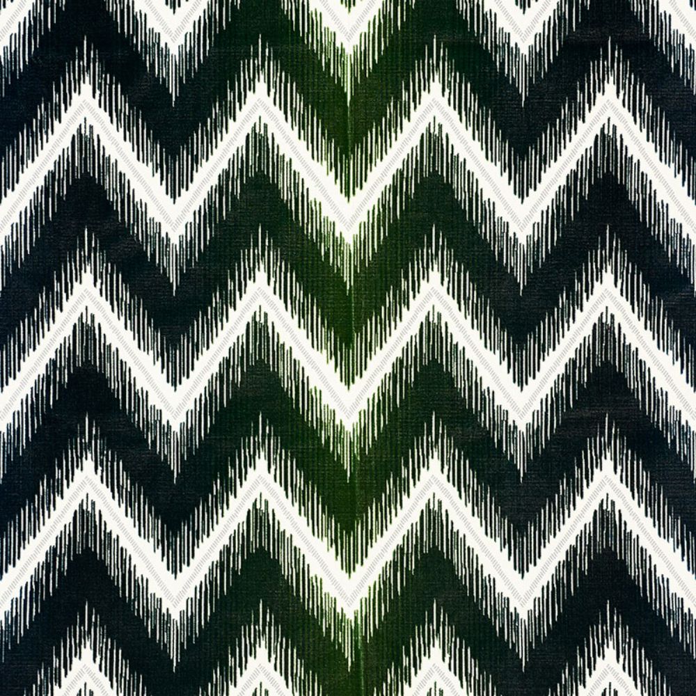 Schumacher 54864 Shock Wave Fabric in Peacock