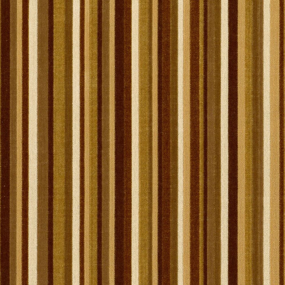 Schumacher 55323 Syncopated Velvet Stripe Fabric in Chamois / Mink