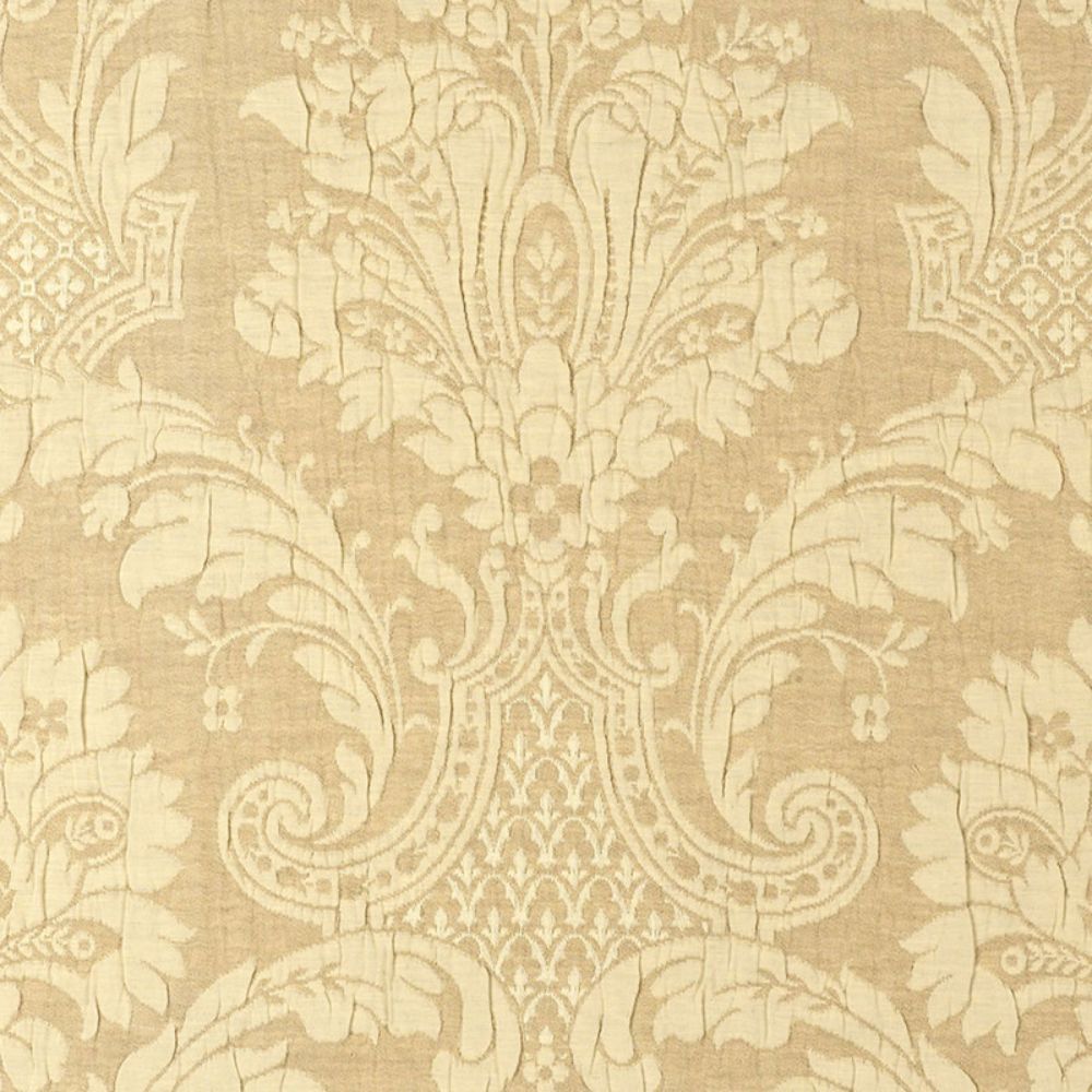 Schumacher 55613 Genoa Damask Fabric in Antelope