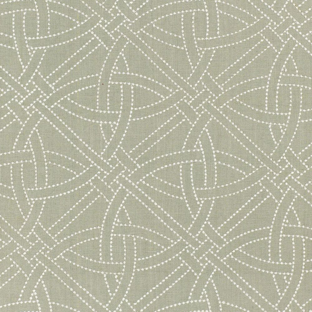 Schumacher 55693 Durance Embroidery Fabric in Mineral