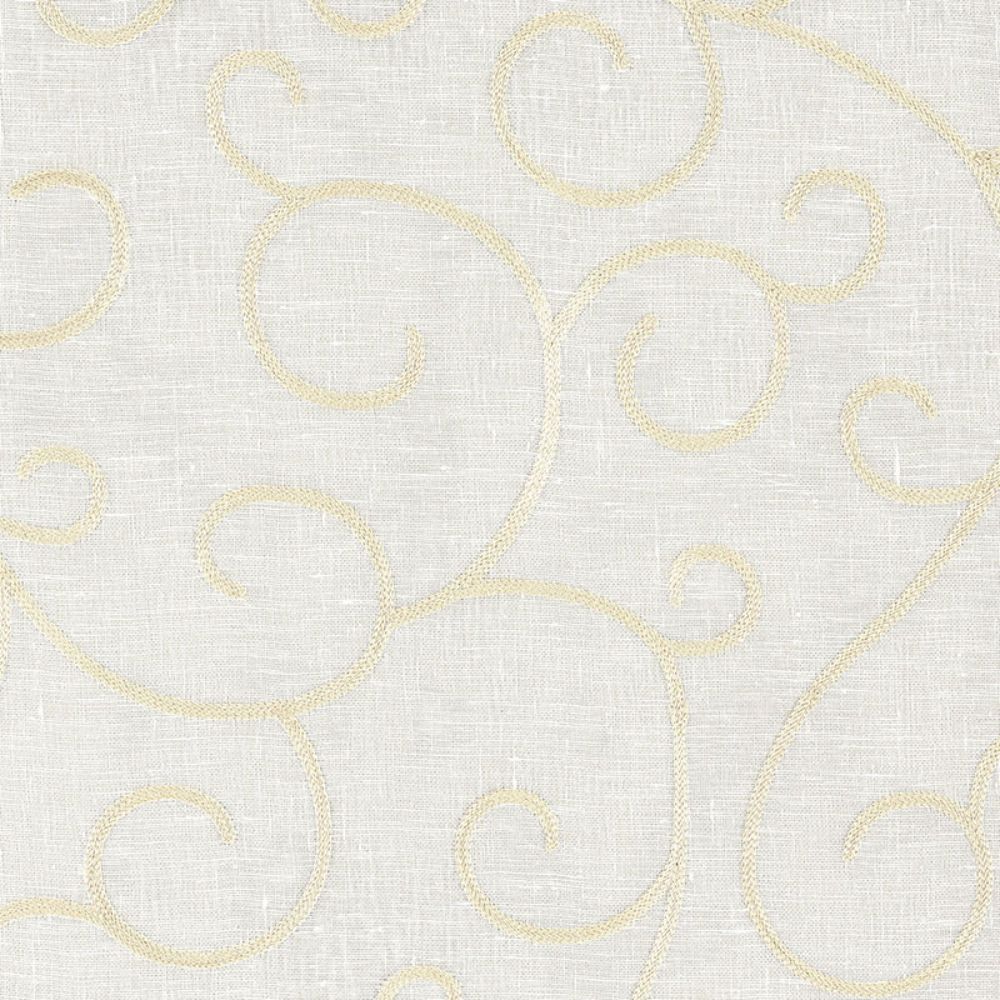 Schumacher 55980 Adina Sheer Embroidery Fabric in Parchment