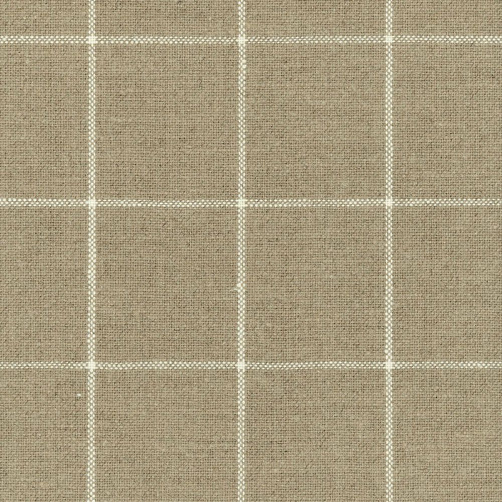 Schumacher 62110 Glenariff Linen Check Fabric in Natural