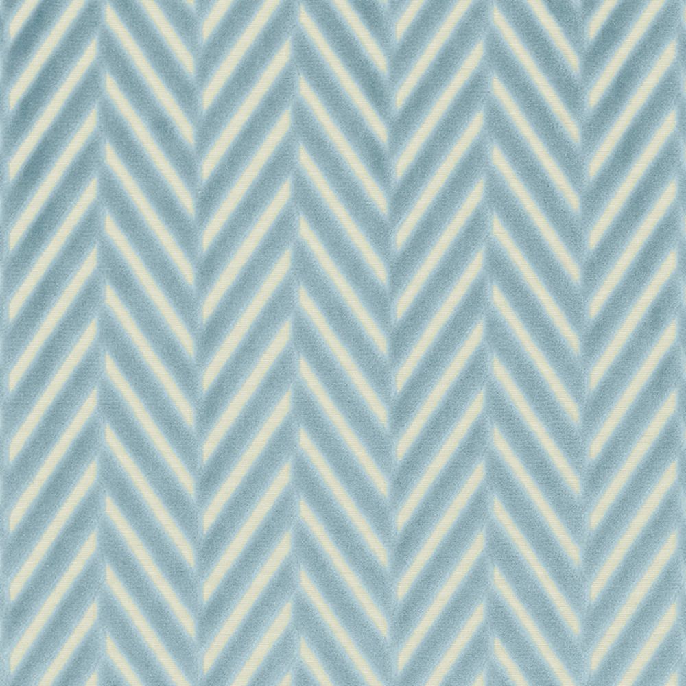 Schumacher 62171 Regent Velvet Herringbone Fabric in Aqua