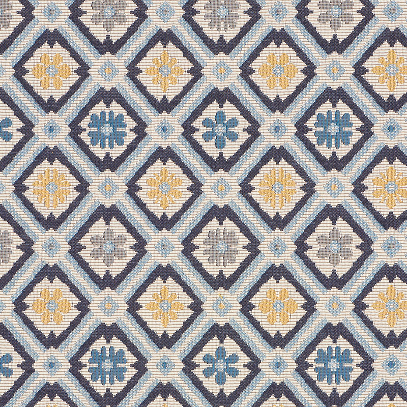Schumacher 62493 Classic-Wovens-Ii Collection Savonnerie Tapestry Fabric  in Blue