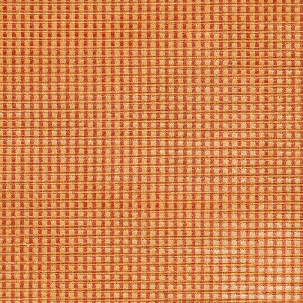 Schumacher 62590 Trianon Velvet Check Fabric in Terracotta