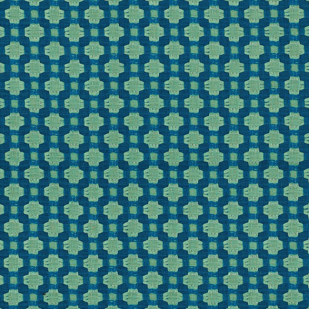 Schumacher 62613 Betwixt Fabric in Peacock/seaglass