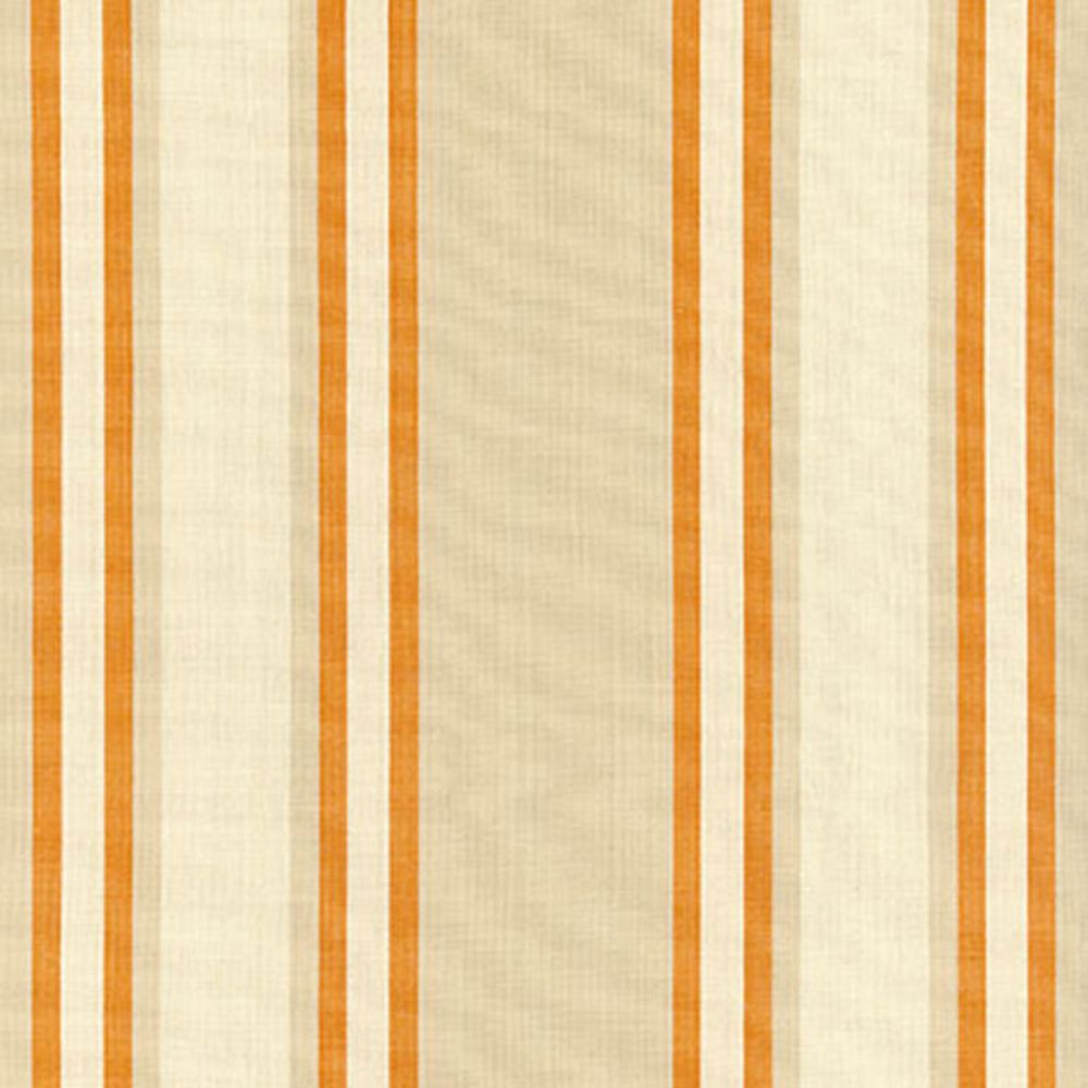 Schumacher 62985 Seneca Cotton Stripe Fabric in Beige/pumpkin