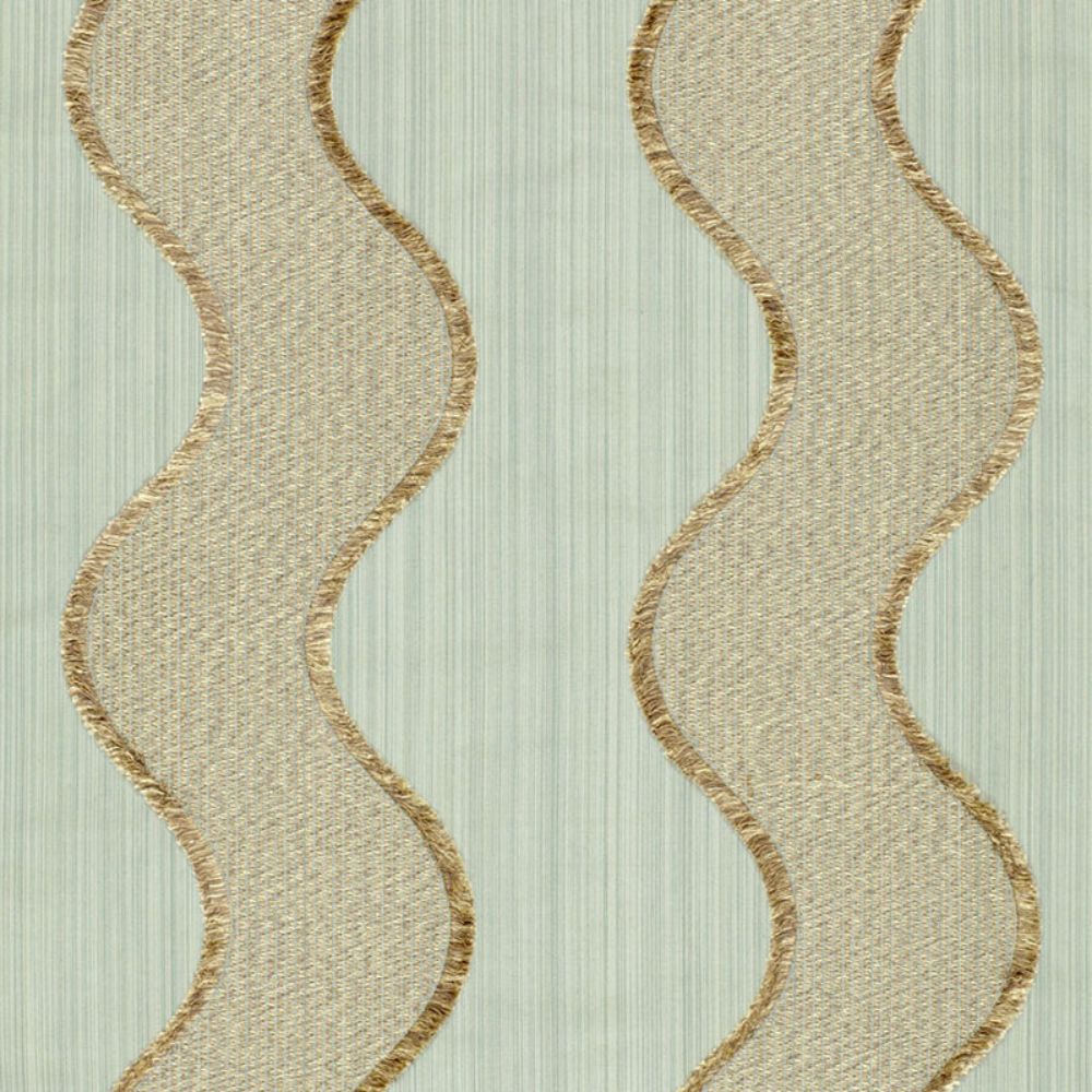 Schumacher 63702 Wavelength Fabric in Aqua