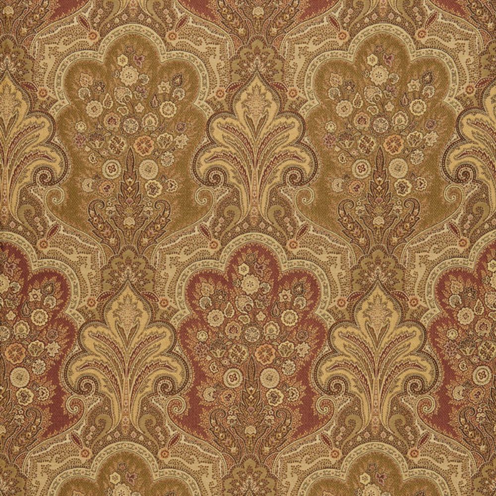 Schumacher 64591 New Castle Paisley Fabric in Tuscan