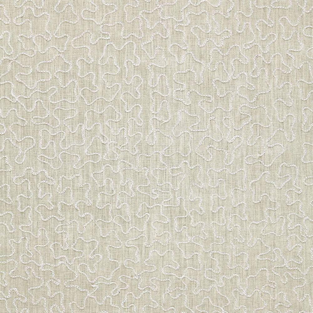 Schumacher 64673 Vermicelli Embroidery Fabric in Pearl
