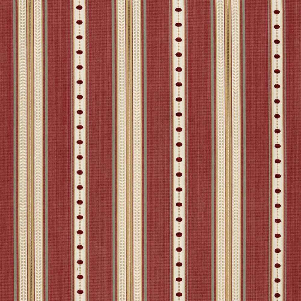Schumacher 64752 Francesca Stripe Fabric in Rouge