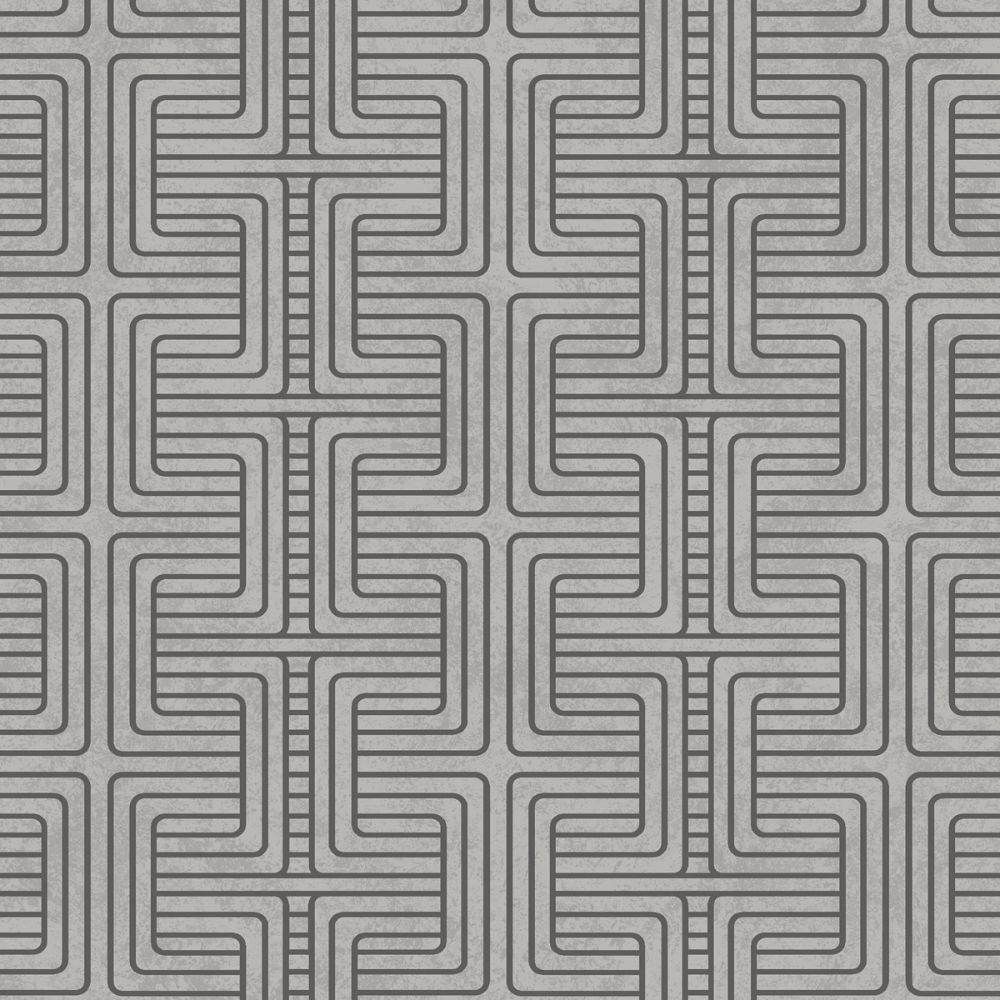 Schumacher 6478 Geo Tribe Wallcoverings in Pewter