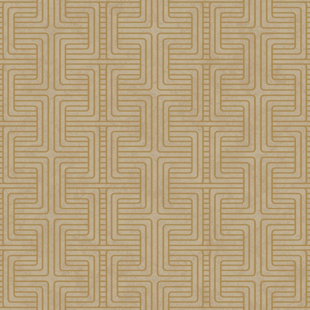 Schumacher 6481 Geo Tribe Wallcoverings in Gold